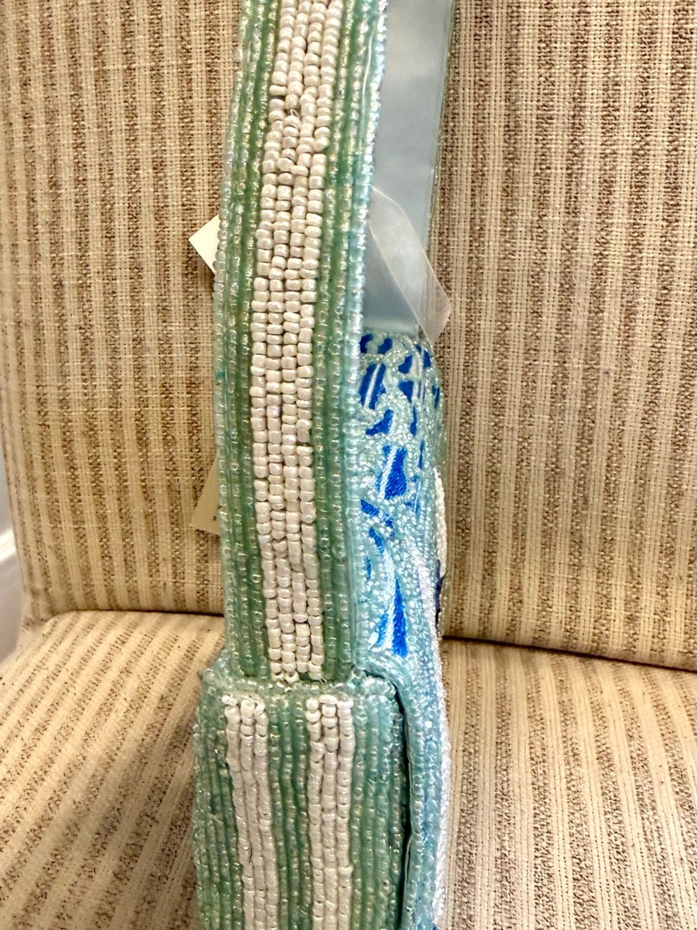 Made in India Light Blue Beaded Sailboat Shoulder Bag - Picture 4 of 8